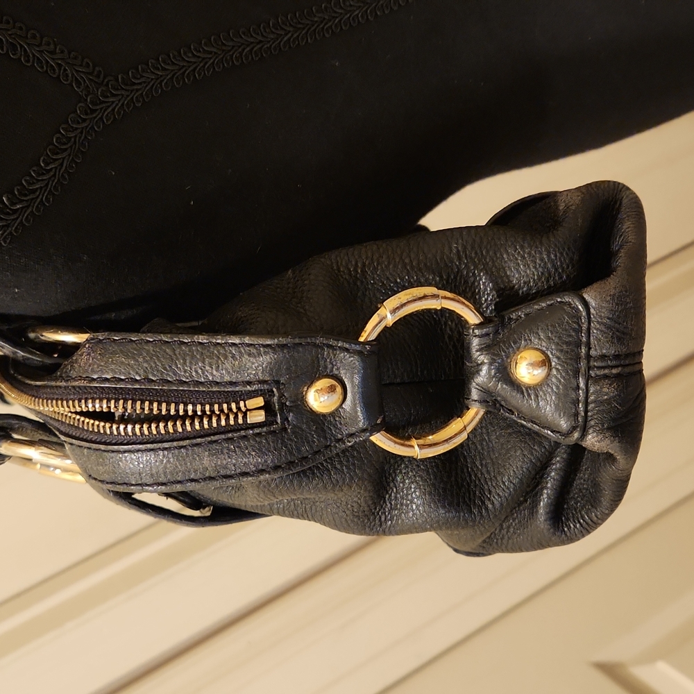 Michael Michael Kors, Black & Gold Satchel Purse - Picture 7 of 16